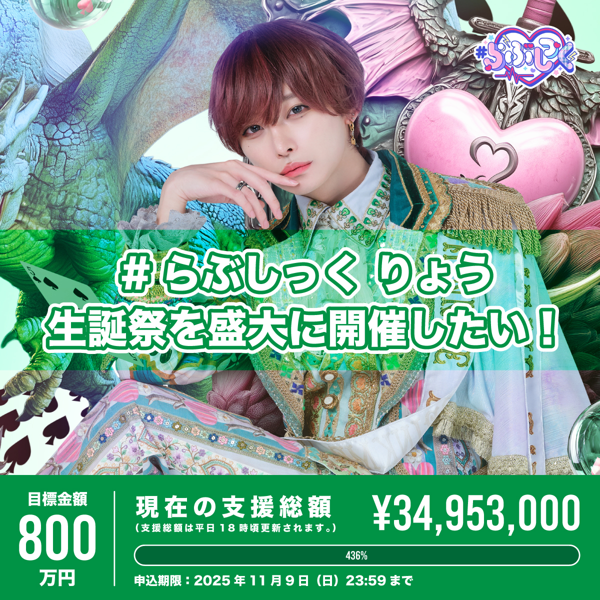 クラウドファンディング】りょう生誕祭を盛大に開催したい！ | ＃らぶ