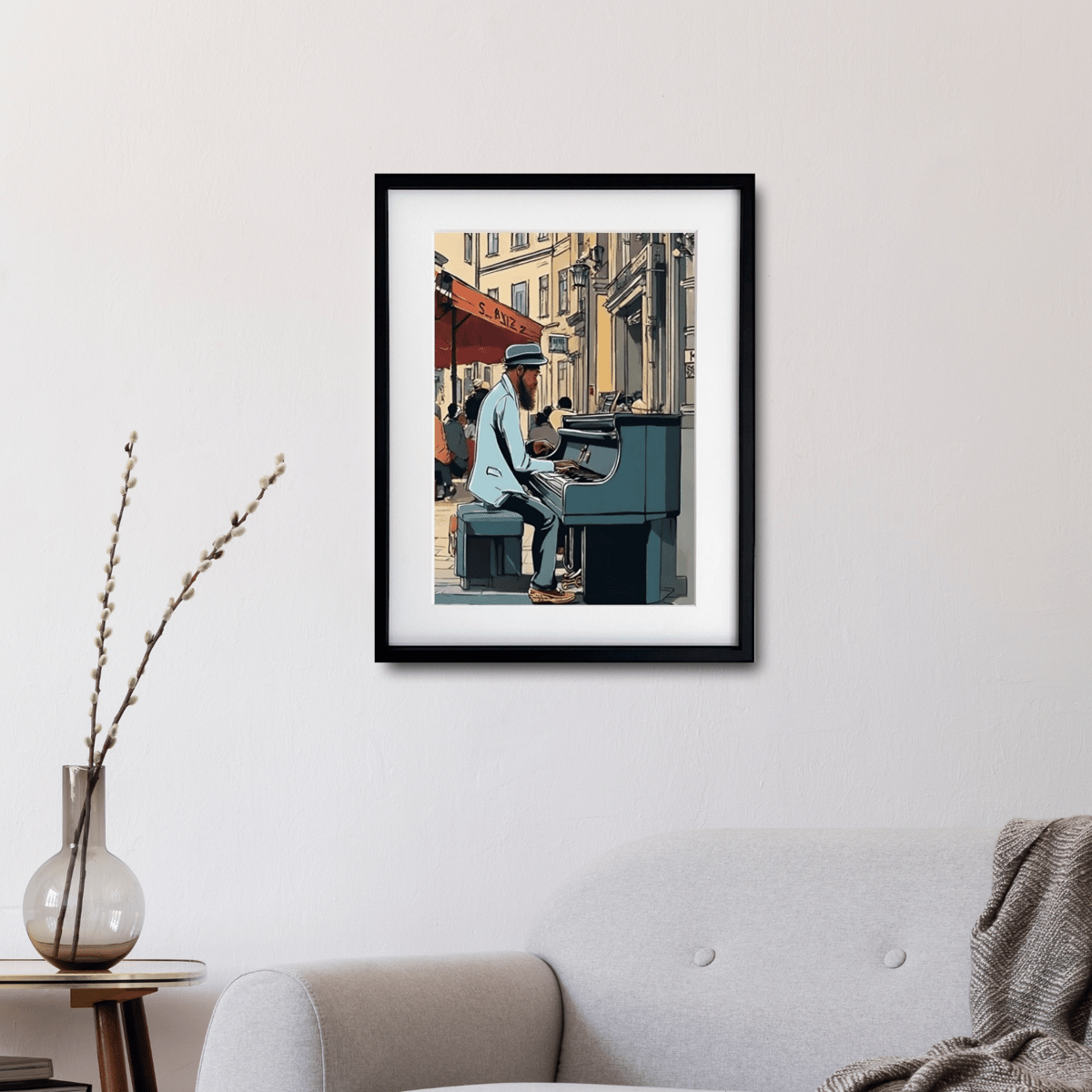 Street Musician｜街角のピアノと大人の渋さを描くジャズアート