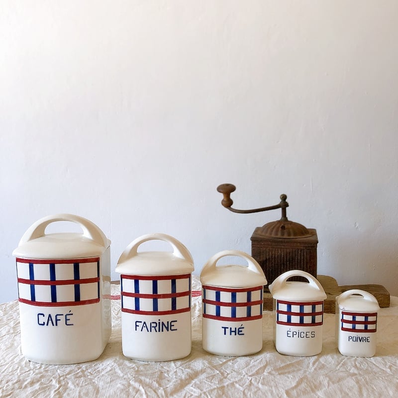 レア☆HBCM ベアン クレイユエモントロー バスク柄 陶器キャニスター5