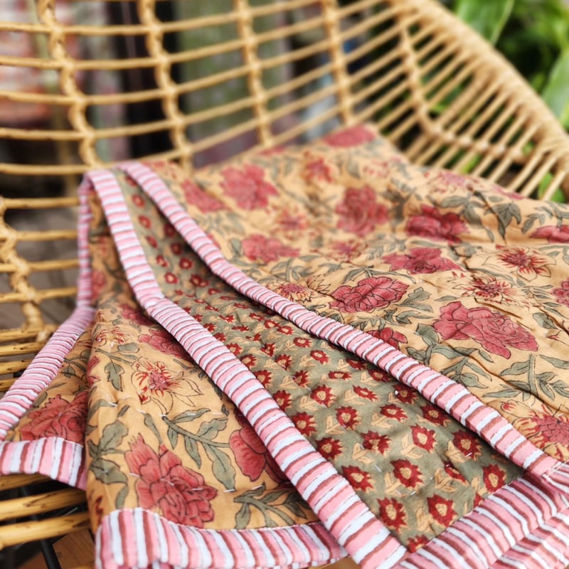 ブロックプリントふかふかキルト | Ethnic Life mui