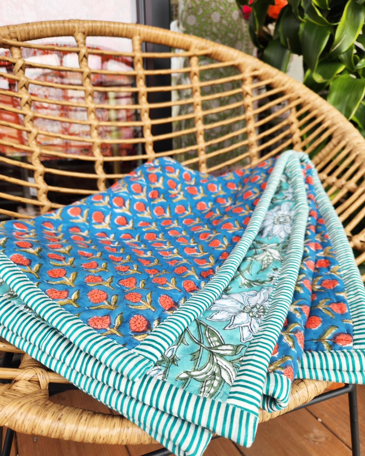 ブロックプリントふかふかキルト | Ethnic Life mui