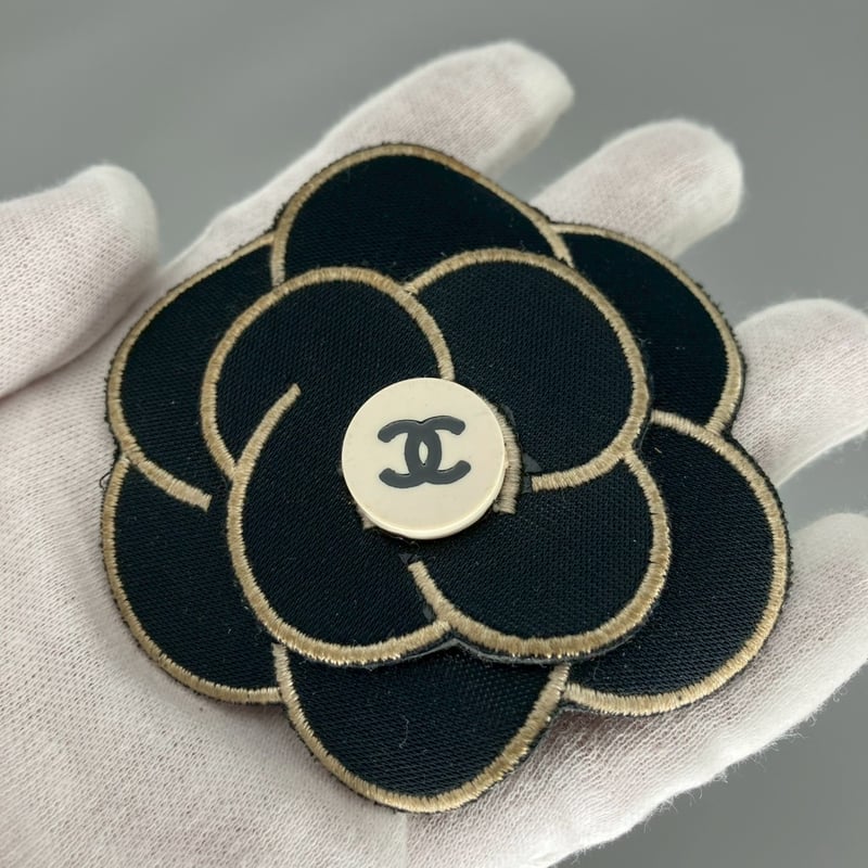 CHANEL (シャネル) ヴィンテージ ココマーク カメリア ブラック