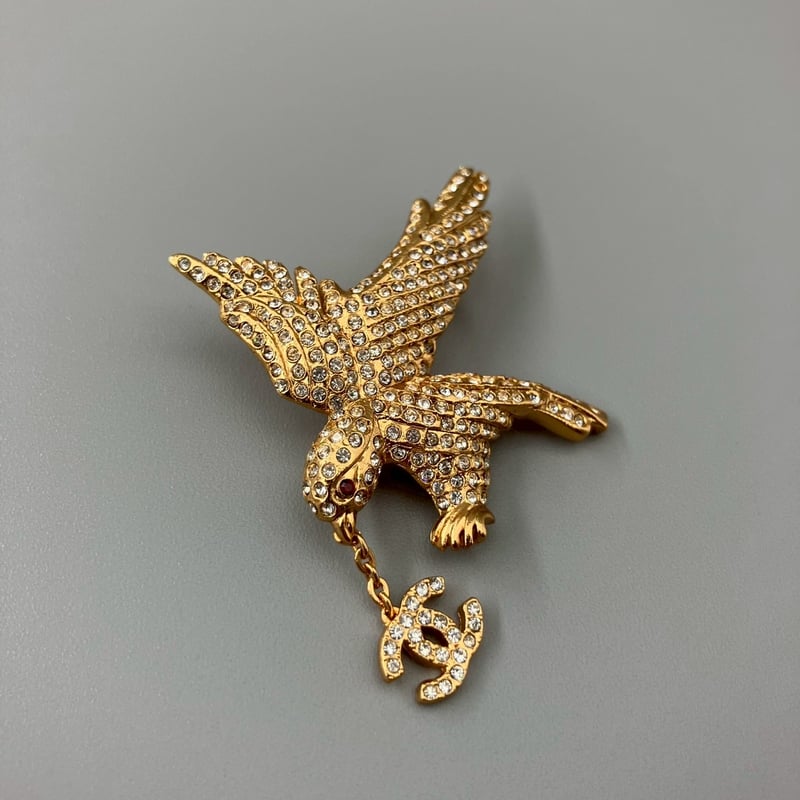 CHANEL (シャネル) ヴィンテージ イーグル ココマーク ラインストーン