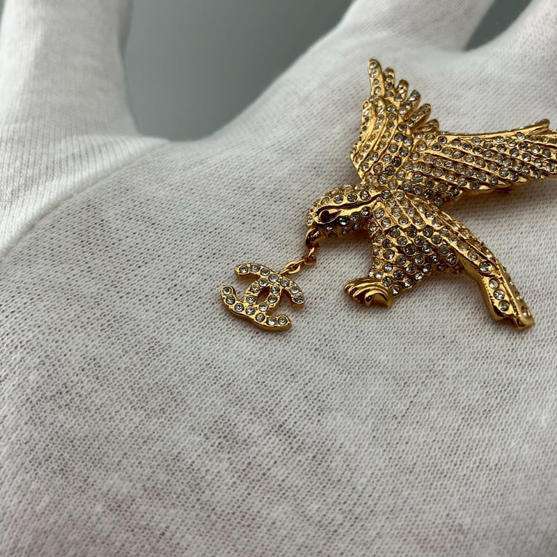 CHANEL (シャネル) ヴィンテージ イーグル ココマーク ラインストーン