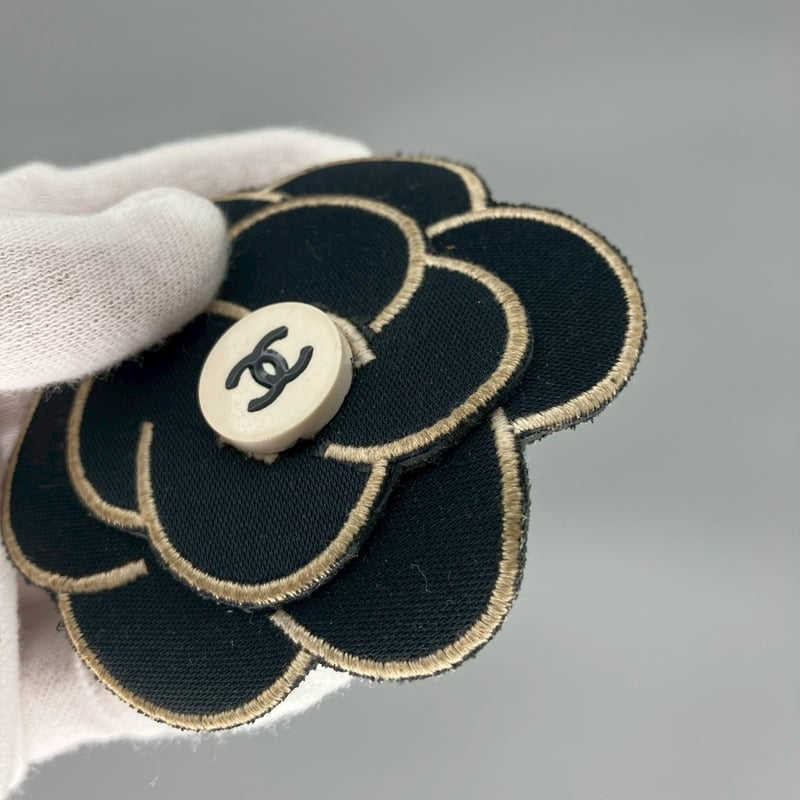 CHANEL (シャネル) ヴィンテージ ココマーク カメリア ブラック