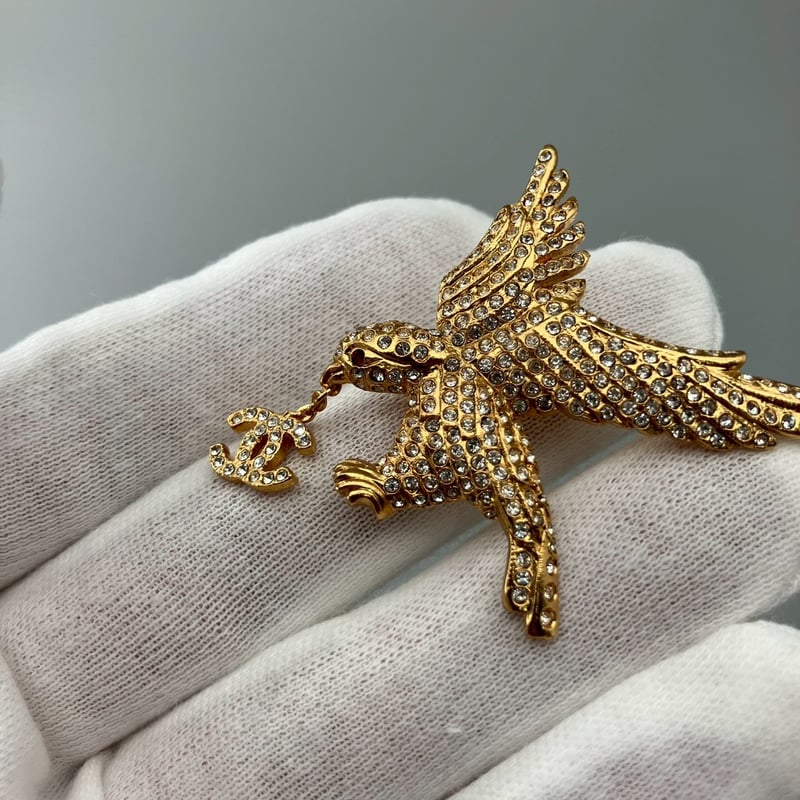 CHANEL (シャネル) ヴィンテージ イーグル ココマーク ラインストーン