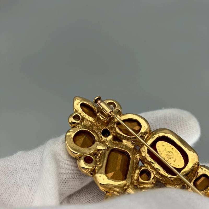 CHANEL (シャネル) ヴィンテージ カラーストーン グリポア ライン