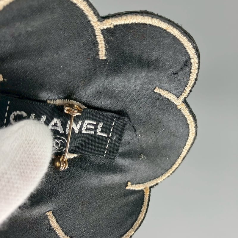 CHANEL (シャネル) ヴィンテージ ココマーク カメリア ブラック