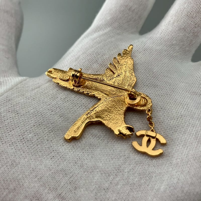 CHANEL (シャネル) ヴィンテージ イーグル ココマーク ラインストーン