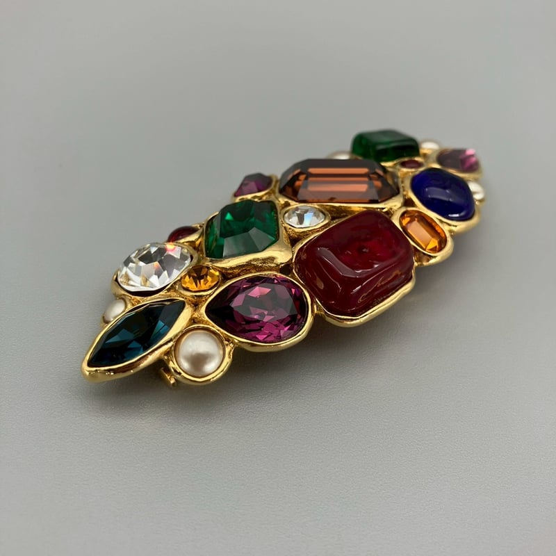 CHANEL (シャネル) ヴィンテージ カラーストーン グリポア ライン