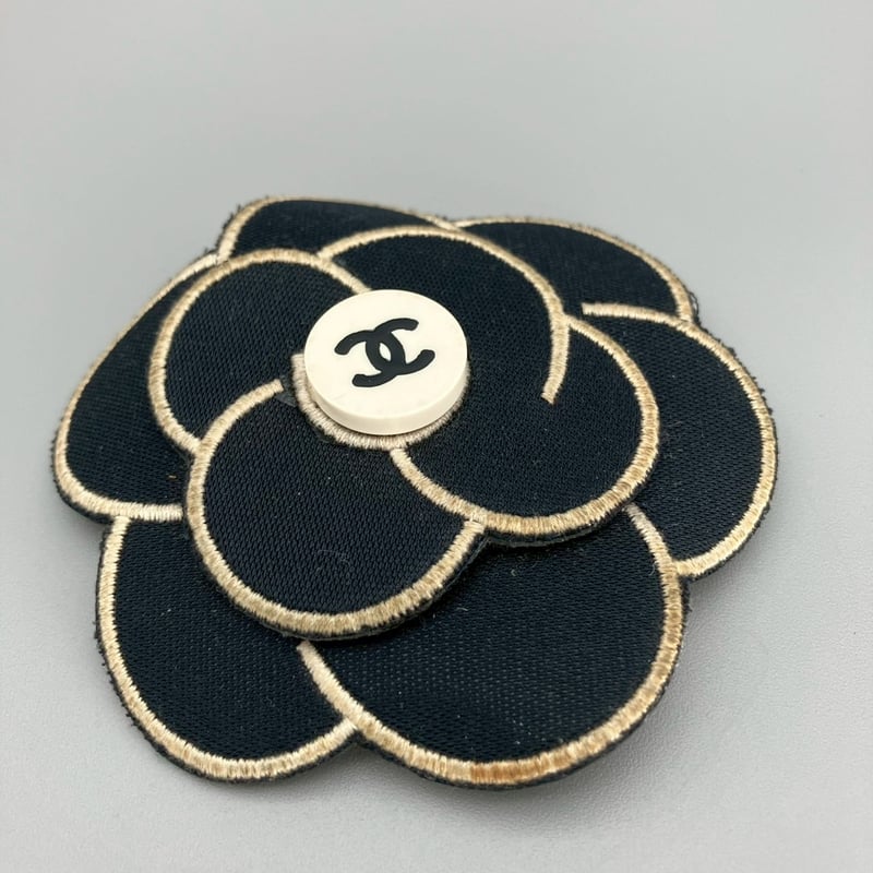 CHANEL (シャネル) ヴィンテージ ココマーク カメリア ブラック