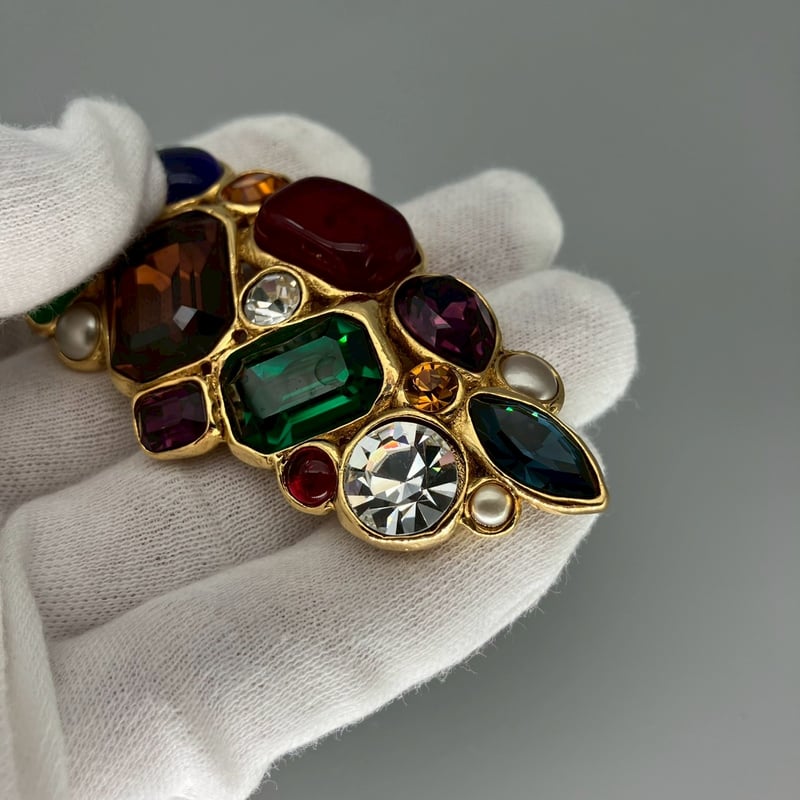 CHANEL (シャネル) ヴィンテージ カラーストーン グリポア ライン