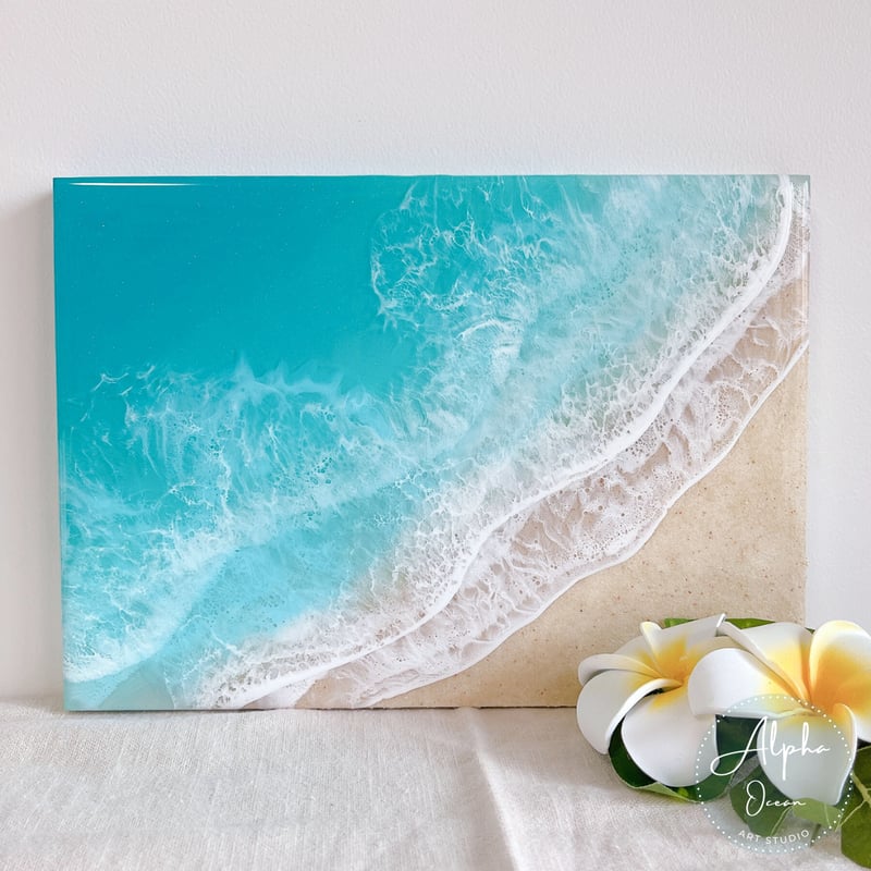 受注制作品】【A4サイズ】 木製パネル オーシャンレジンアート | Alpha