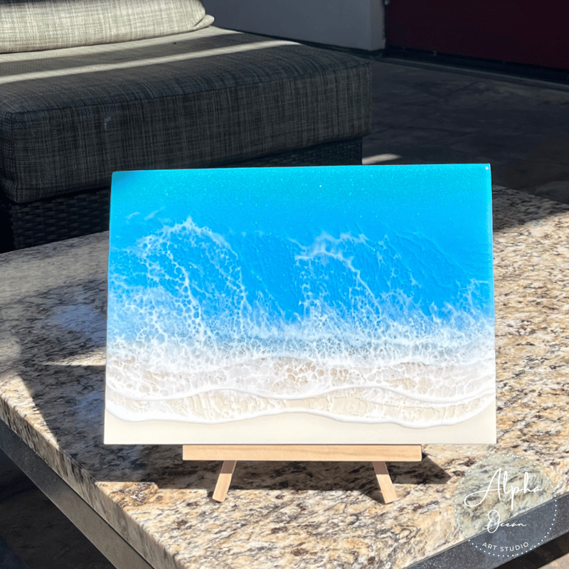 受注制作品】【A3サイズ】 木製パネル オーシャンレジンアート | Alpha