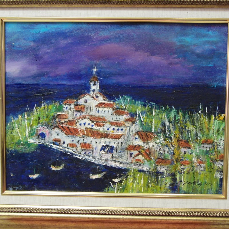 ≪国美協≫南 美穂子、『岬の修道院(南イタリア)』、油彩画、F6号：40