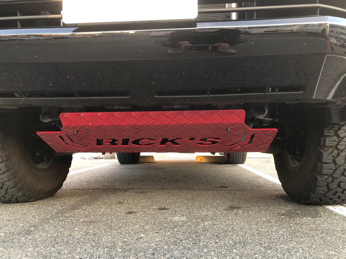 RICK'S スキッドプレート アルミ製ウレタン塗装[レッドメタリック]For