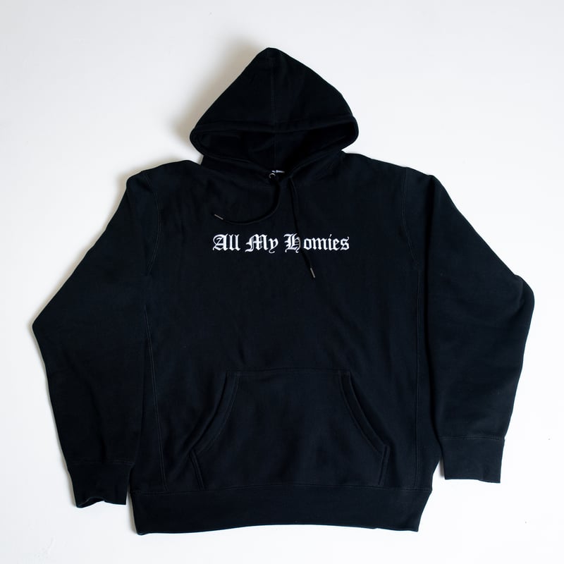All My Homies Embroidery Hoodie【BLACK】 | allmyh