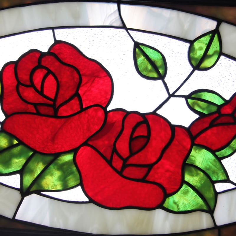 オリジナルステンドグラス『薔薇の額・赤』 | shop煌LaLa