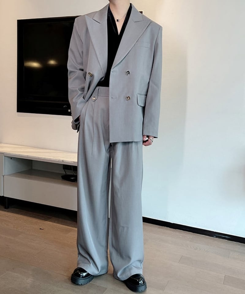 ワイドシルエット ダブルスーツセットアップ / 2color | ness.