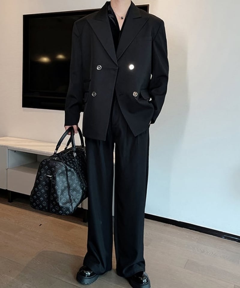 ワイドシルエット ダブルスーツセットアップ / 2color | ness.