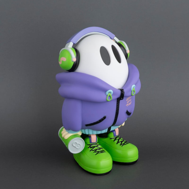ヘッドホンおばけちゃんソフビ[PURPLE] | ななしのおばけちゃん