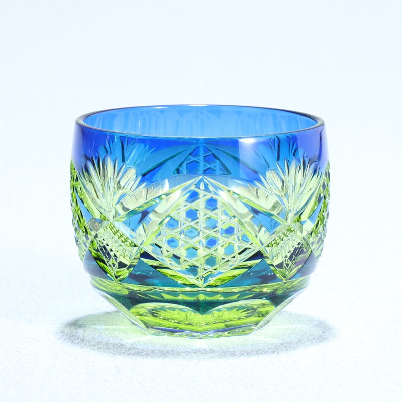 アルンシュタットクリスタル 切子花瓶 ドイツ製 コバルトブルー アルン