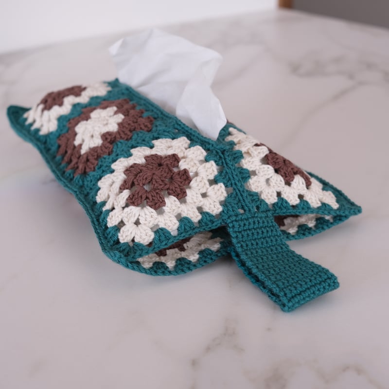 ダウンロード編み図・PDF【かぎ針編み】グラニースクエアのティッシュ