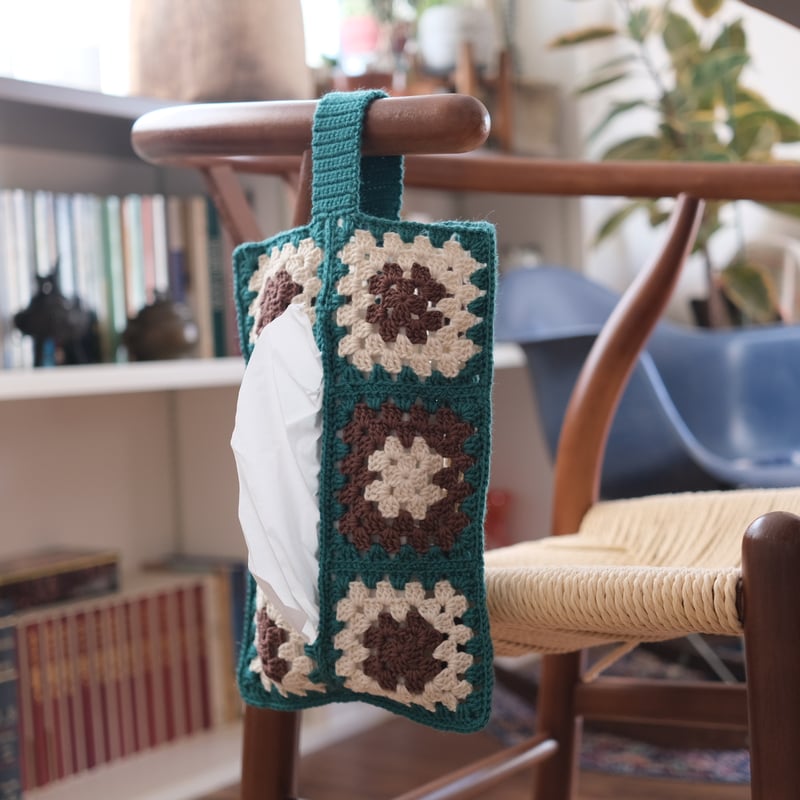 ダウンロード編み図・PDF【かぎ針編み】グラニースクエアのティッシュ