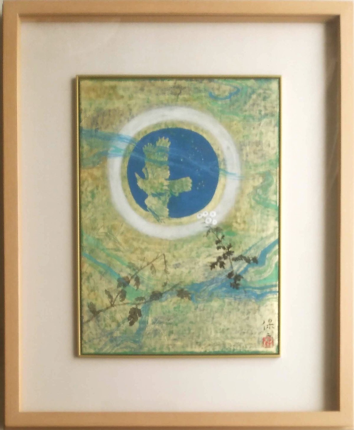 堀越保二 日本画 「飛翔」 高級日本画額装・共シール | ASE OFFICIAL