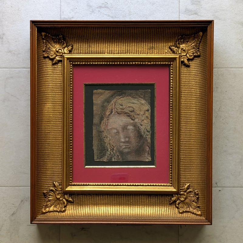 作者不明 油彩（油絵） 「女の顔」 高級額装（ピカソ額縁店） 外国古画