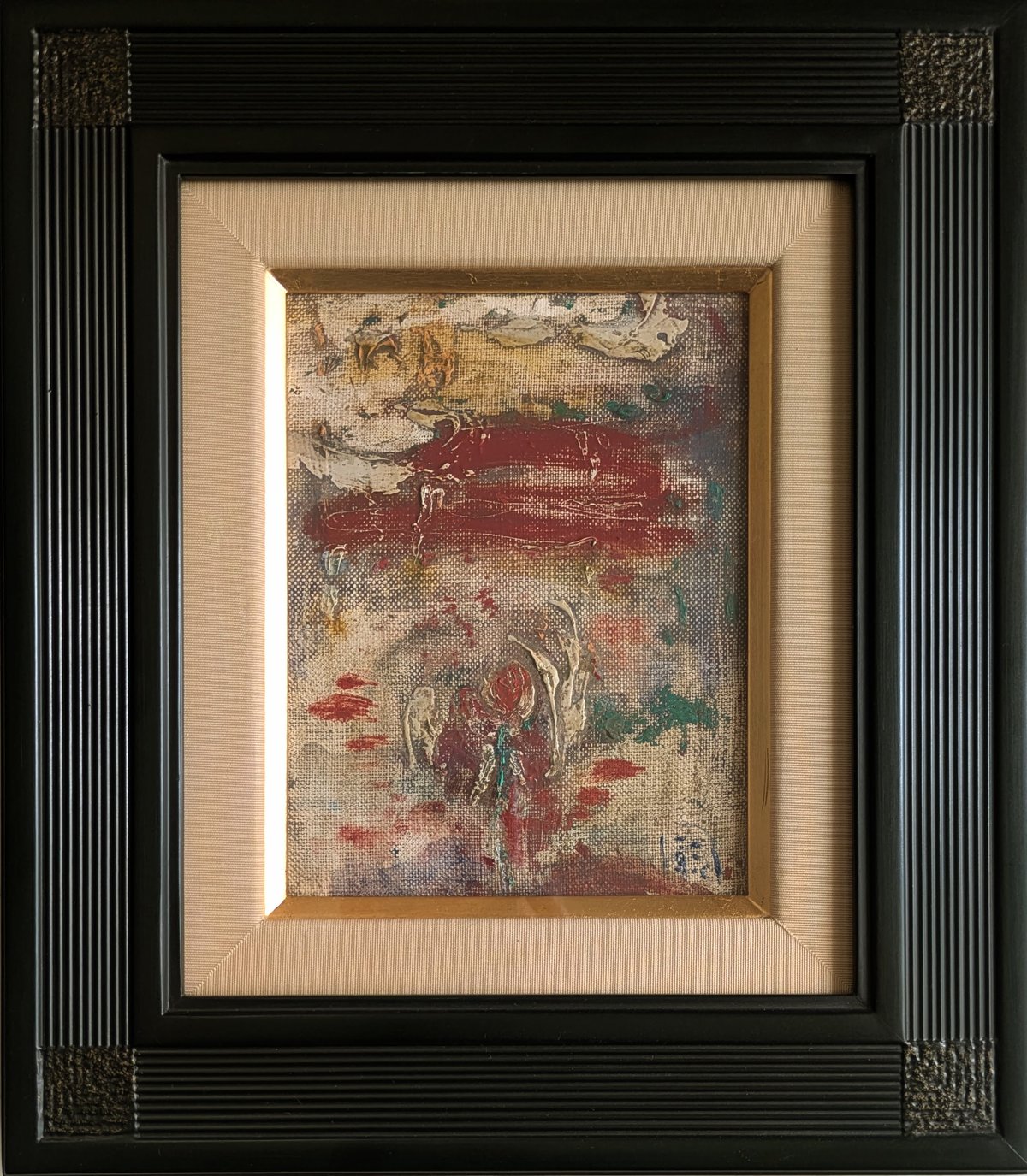 溝部 聡 油彩（油絵） 「花」 高級油彩画額装（美品） | ASE OFFICIAL