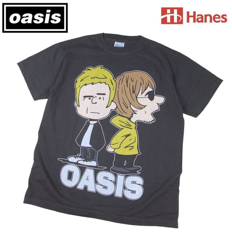 OASIS オアシス Tシャツ Hanes製 チャコール Lサイズ リアムギャラガー