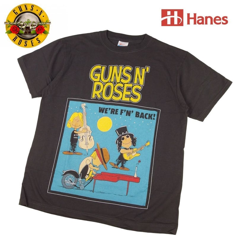 GUNS N' ROSES ガンズアンドローゼス Tシャツ Hanes製 チャコール L