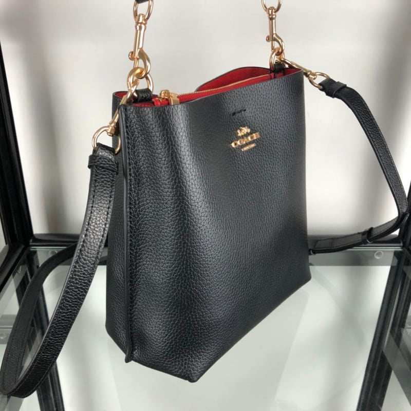COACH ショルダーバッグ モリー バケット バッグ レザー ブラック