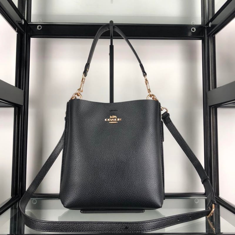 COACH ショルダーバッグ モリー バケット バッグ レザー ブラック