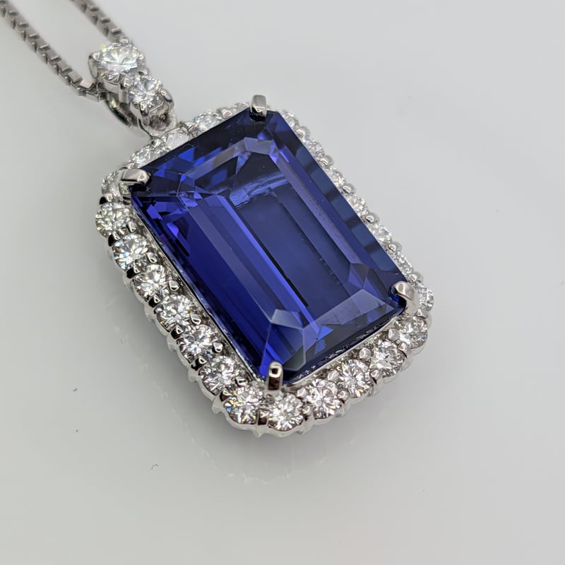 日独鑑別書】PT950/PT850 タンザナイト 10.40ct ダイヤモンド 1.180c