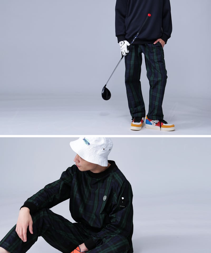 ANTIQUAGOLF×STCH】UNISEX（ユニセックス）check logo pant