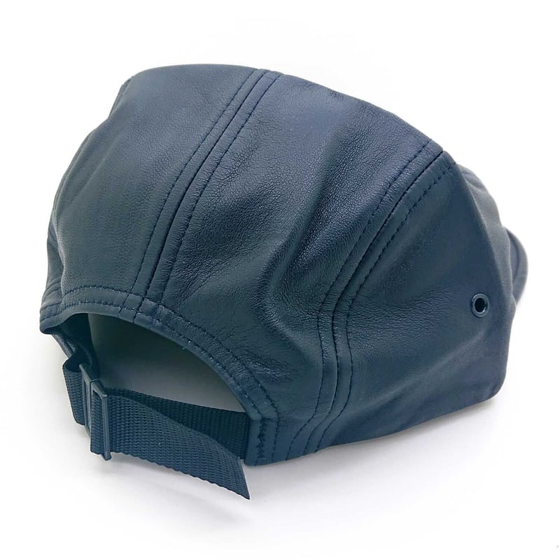 Supreme レザーキャップ ネイビー