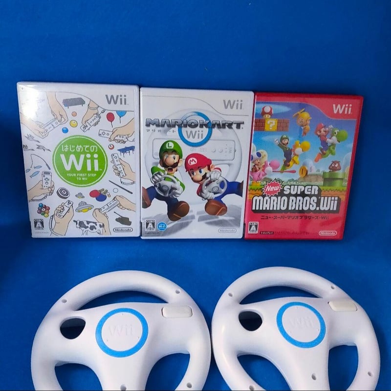 任天堂 wii 4人で遊ぶ♪本体 ハンドル マリオカート Newスーパーマリオ