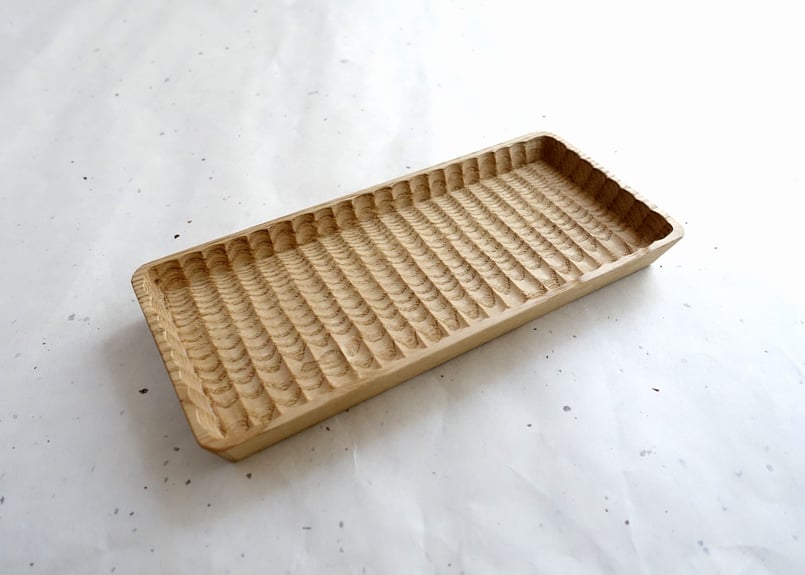 我谷盆 栗 20×9×2cm ナチュラル | 明野の小さなお盆や