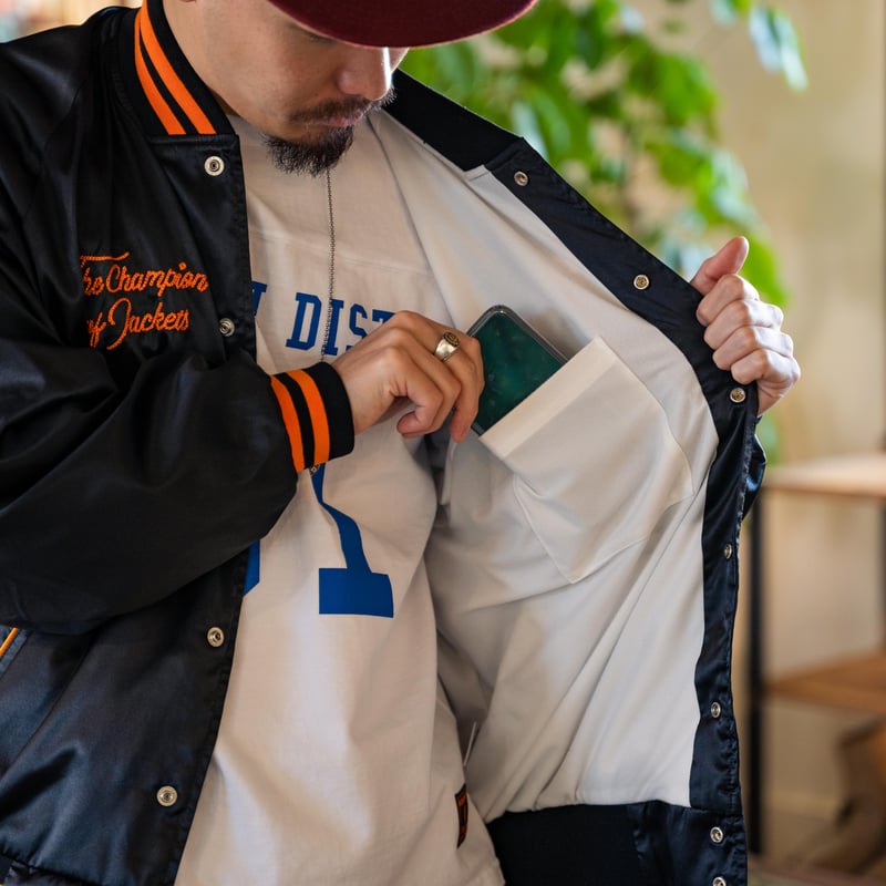 BUTWIN × MISSION DISTRICT】SATIN AWARD JACKET (
