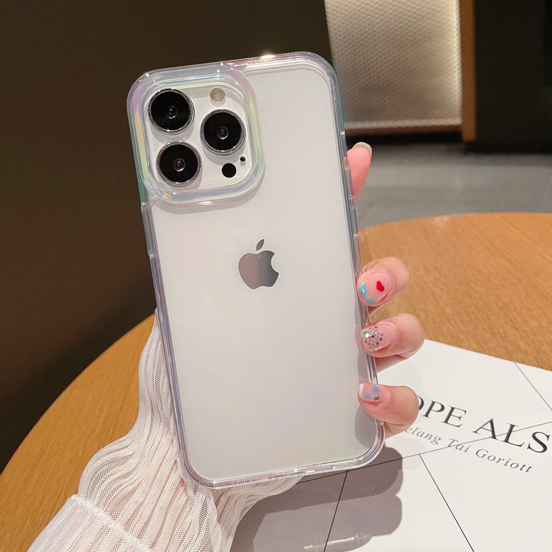 N025】iphone15/14proケース クリア ふちだけ色 iPhone14 iPho