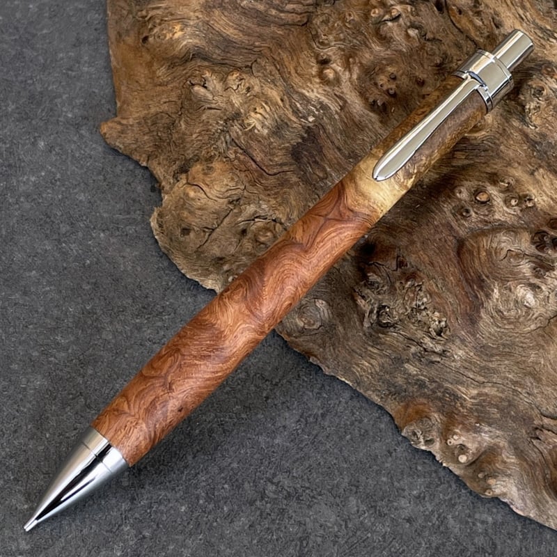 花梨瘤紅白 / UMA12 木軸シャープペンシル (520102) 【一点もの