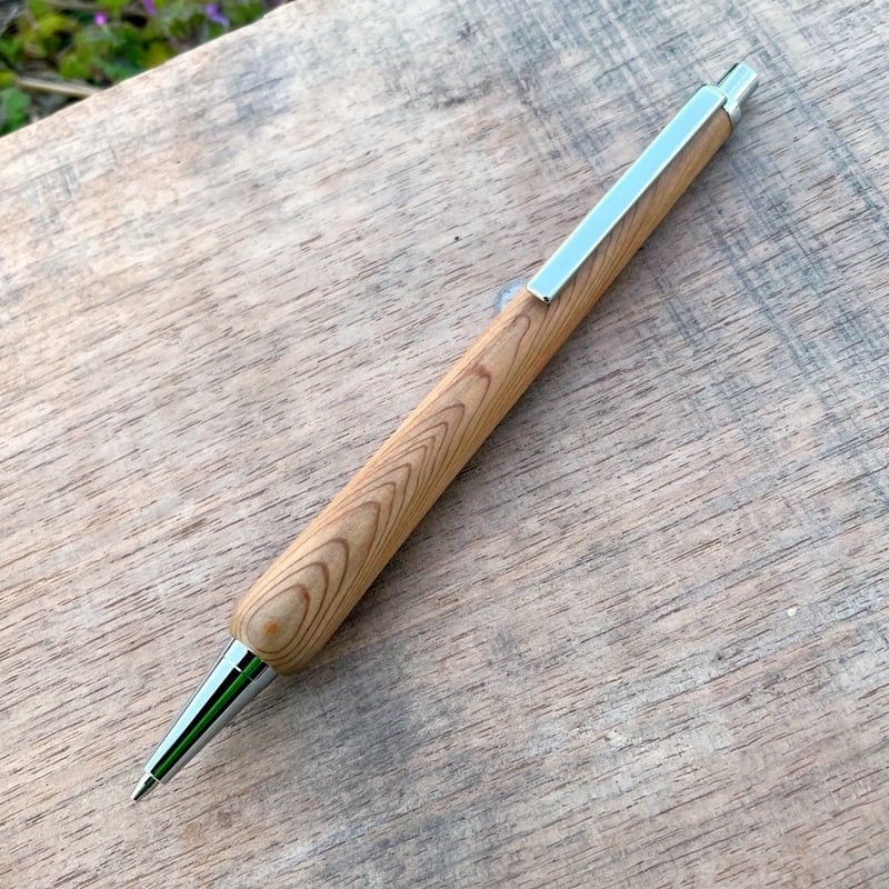 ナナシ588屋久杉油木トラ杢 木製シャーペン 強低重心ダブルR