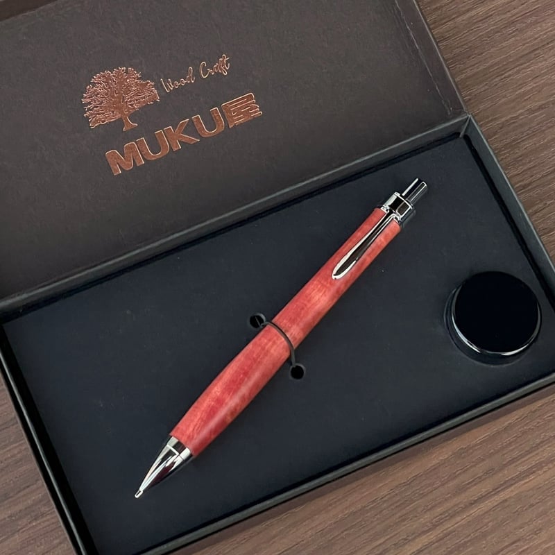 ピンクアイボリー縮杢/PINK Tiger(ピンクタイガー)UMA12木軸シャープ