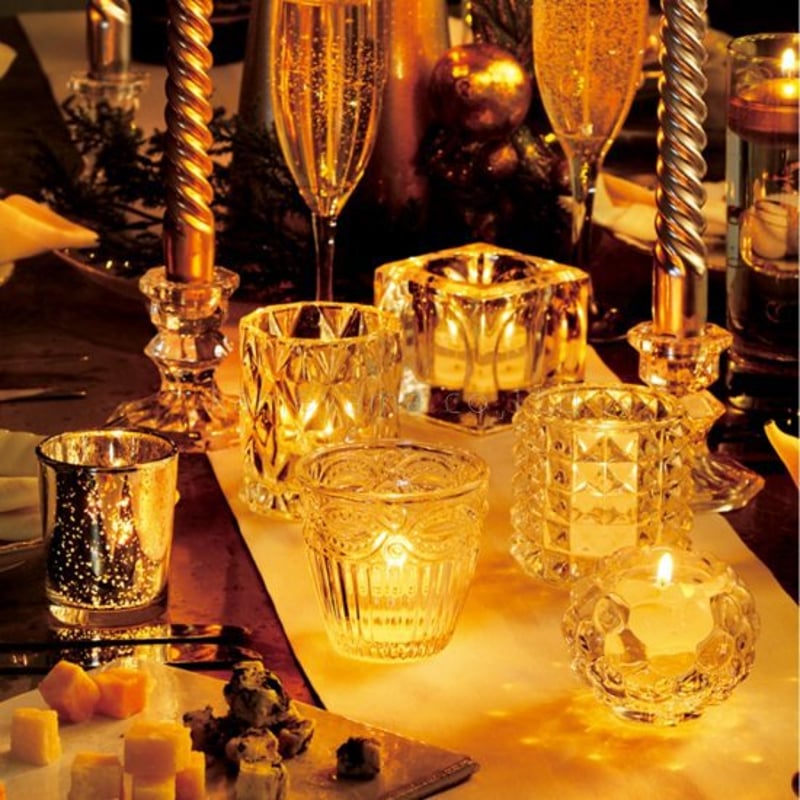 キャンドルホルダー ヴィンテージ グラス ゴールド | KEI-FORT（ケイ