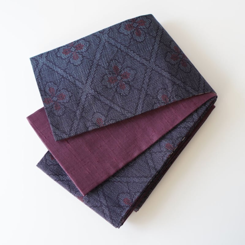 紬の半幅帯 正絹 伝承工芸花園紬 名匠秀逸極上織紬 長尺