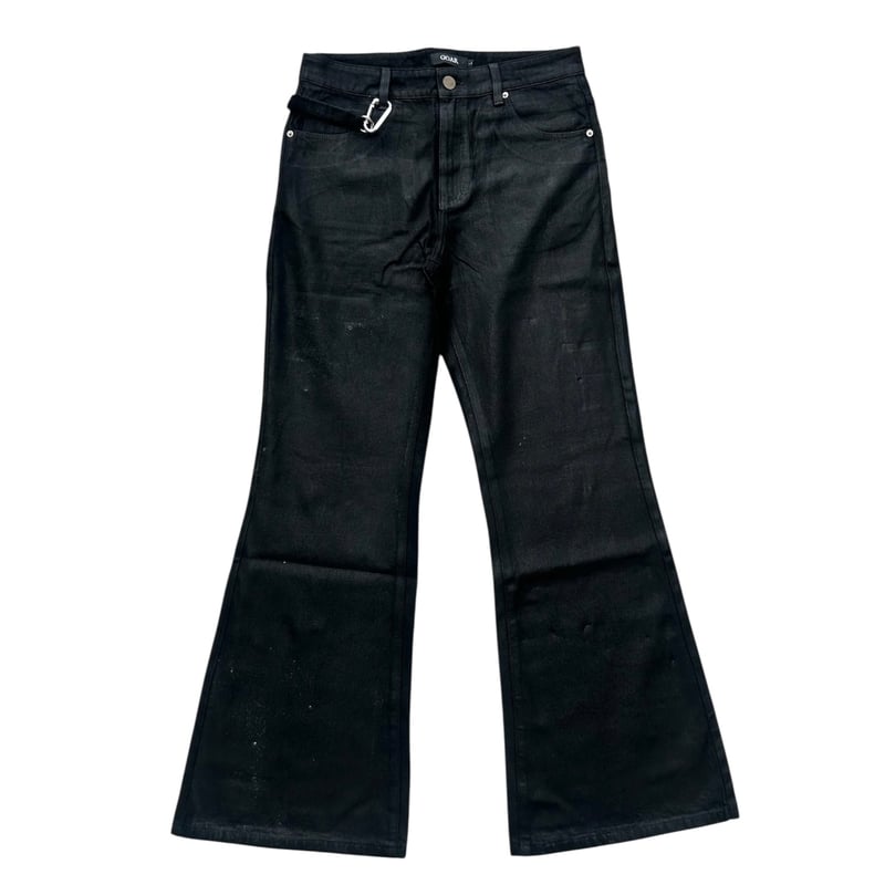 GOAR】STRAPPED OIL FLARE PANTS | AURUM