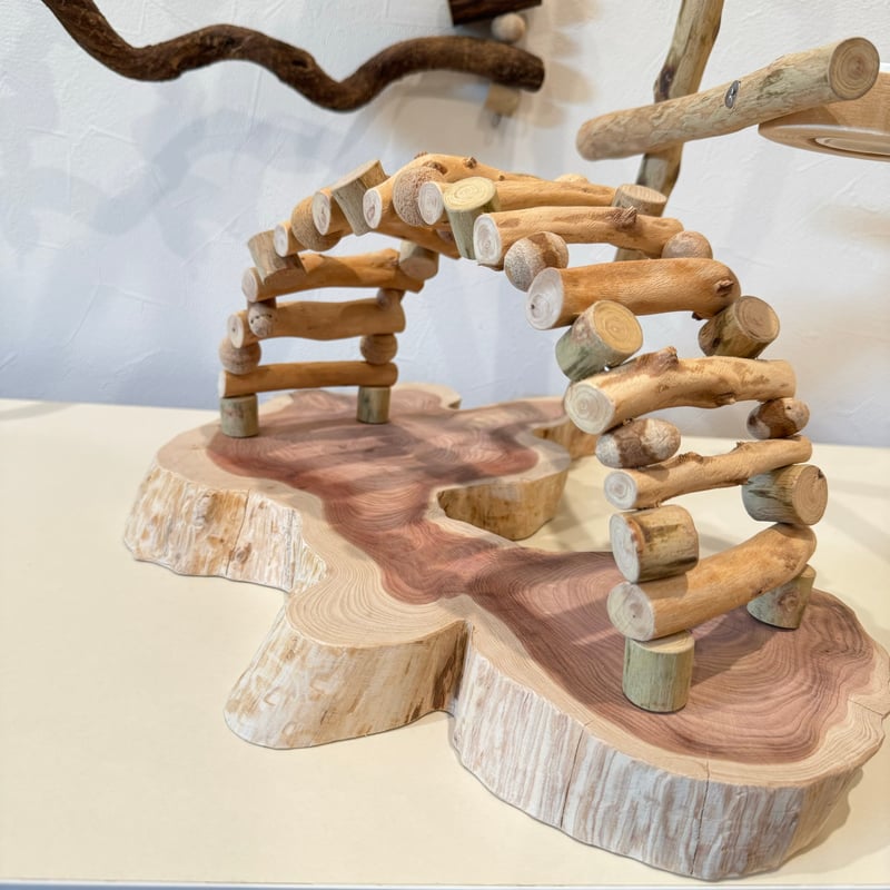 螺旋階段とトンネルアーチのバードアスレチック【インコのおもちゃ