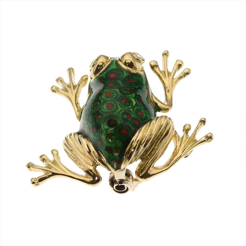 GALLERY megumi保証書付き K18 ダイヤモンド エナメル カエル 蛙
